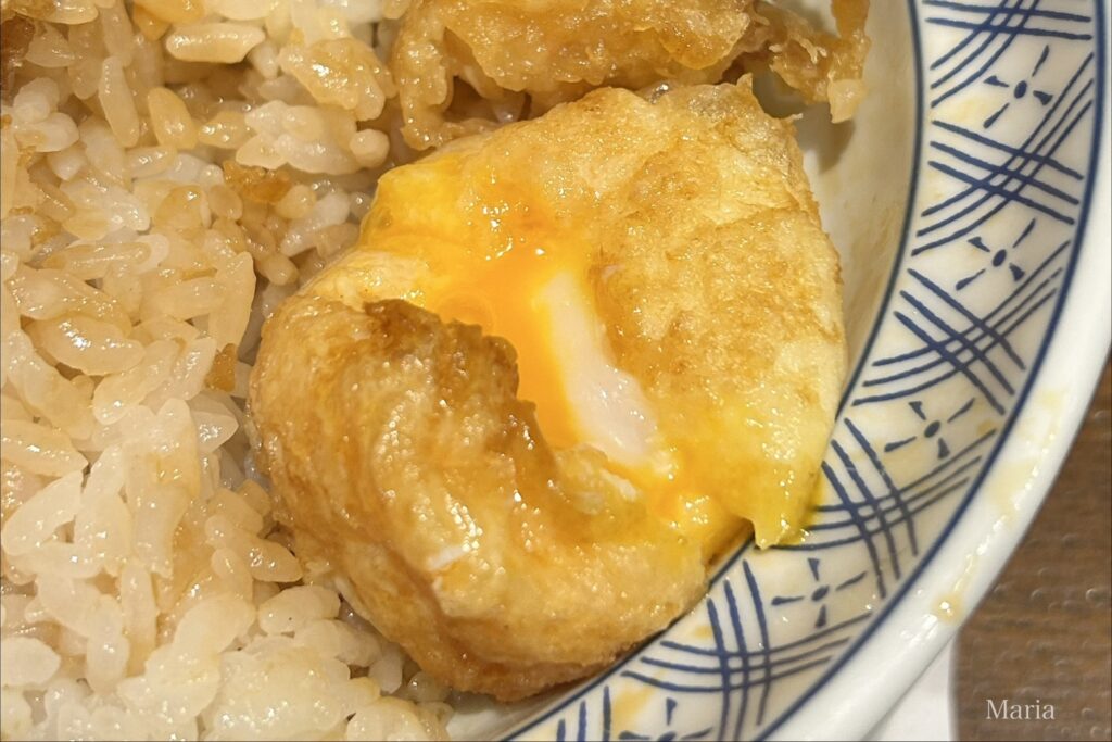 日本橋 天丼 金子半之助 日本橋総本店の半熟玉子の天ぷら