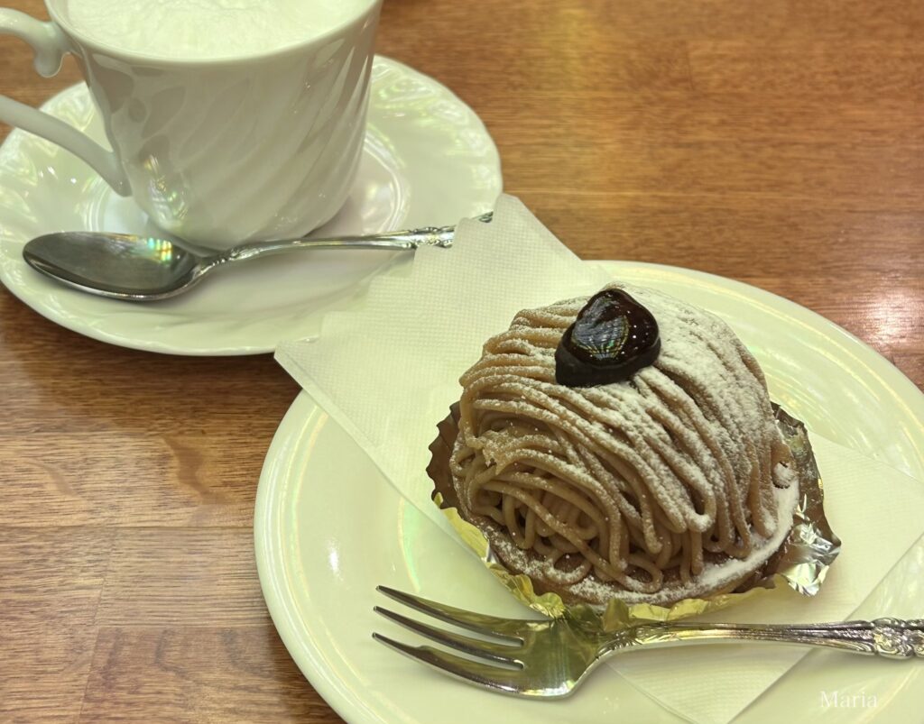 生ケーキセット（ドリンク付き）モンブラン ミルク（珈琲西武 本店）