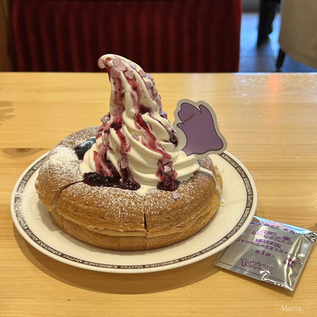 コメダ珈琲店 ポケモンといっしょだモン♪第１弾 オリジナルメニュー メタモンのシロノワール ブルーベリーフロマージュ